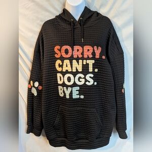Black Quilted Dog Lover Hoodie